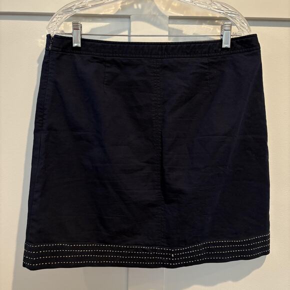 Brooks Brothers Skirt Womens 12 Classic Cotton Blend Stitch Detail Pockets - Picture 7 of 13